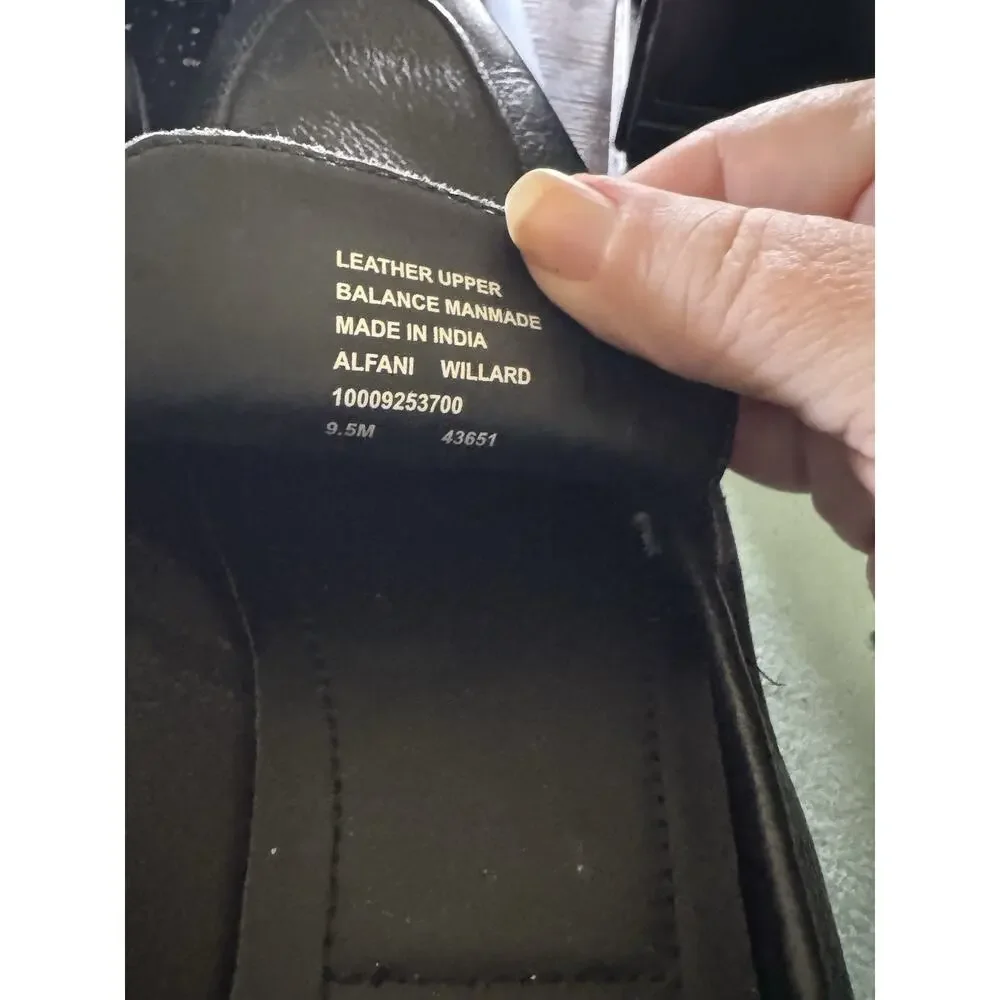 Alfani mens dress shoes size 9.5 black leather.